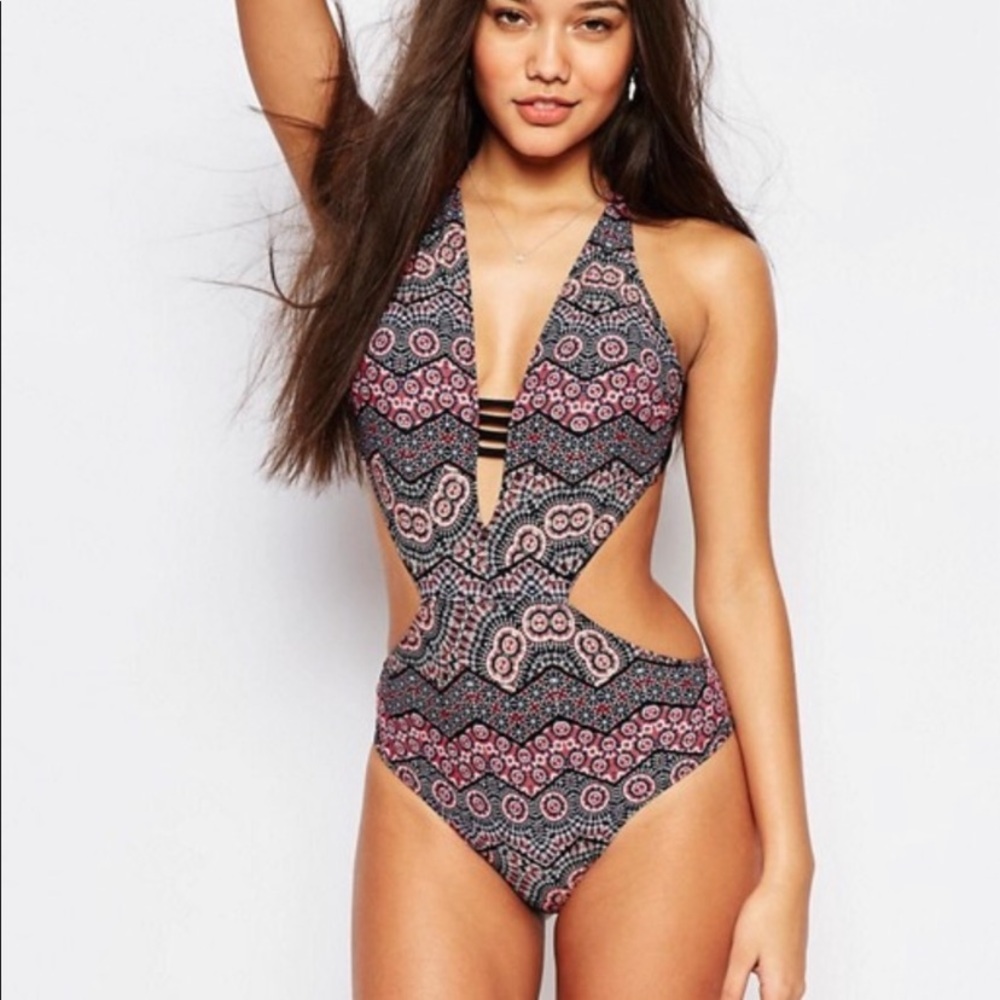 Abercrombie & Fitch deep V neck one piece swimsuit